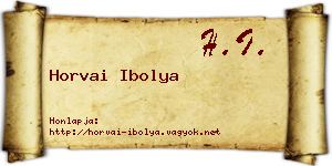 Horvai Ibolya névjegykártya